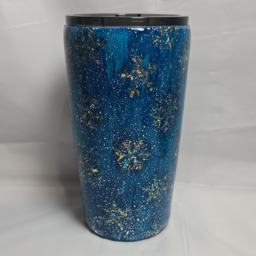20oz Blue Glitter Tumbler
